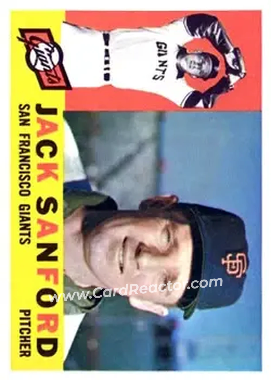 1960 Topps #165 - Jack Sanford - San Francisco Giants - Front 1960 Topps #165 - Jack Sanford - San Francisco Giants - Front