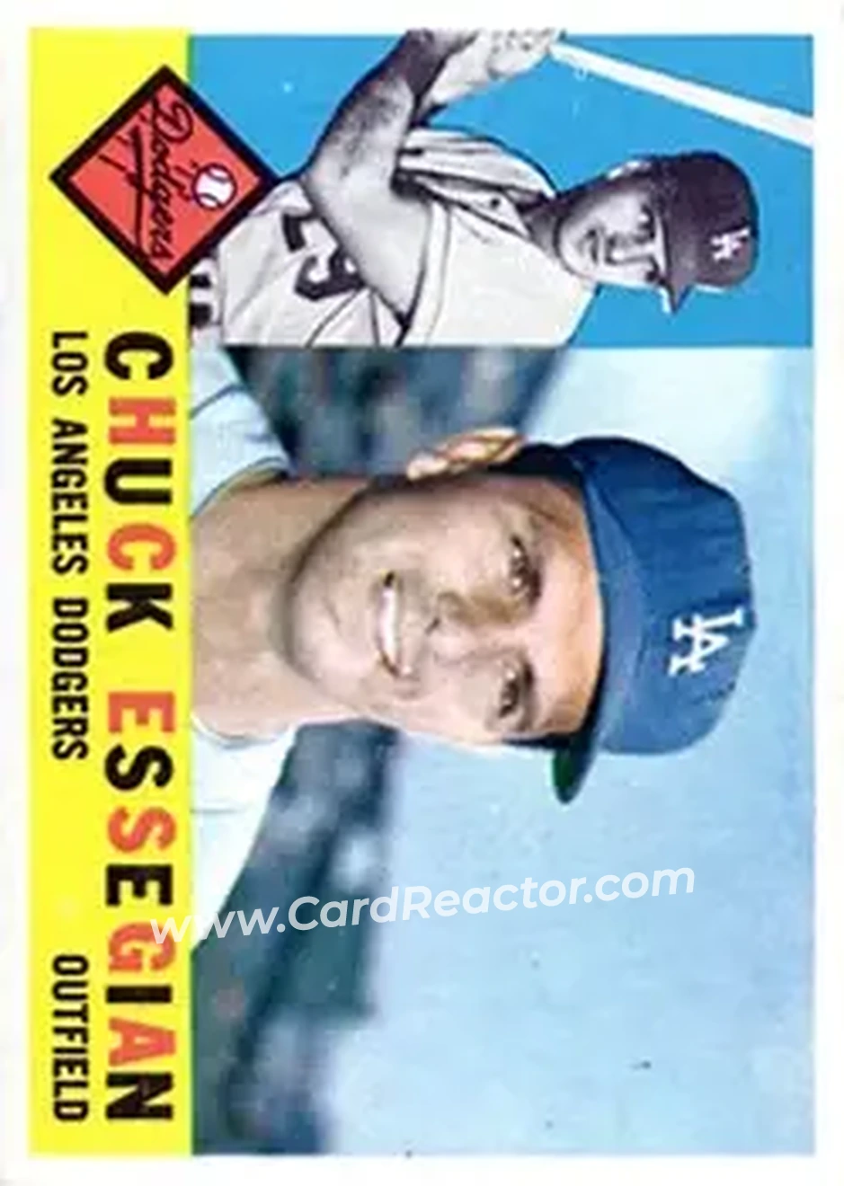 1960 Topps #166 - Chuck Essegian - Los Angeles Dodgers - Front 1960 Topps #166 - Chuck Essegian - Los Angeles Dodgers - Front