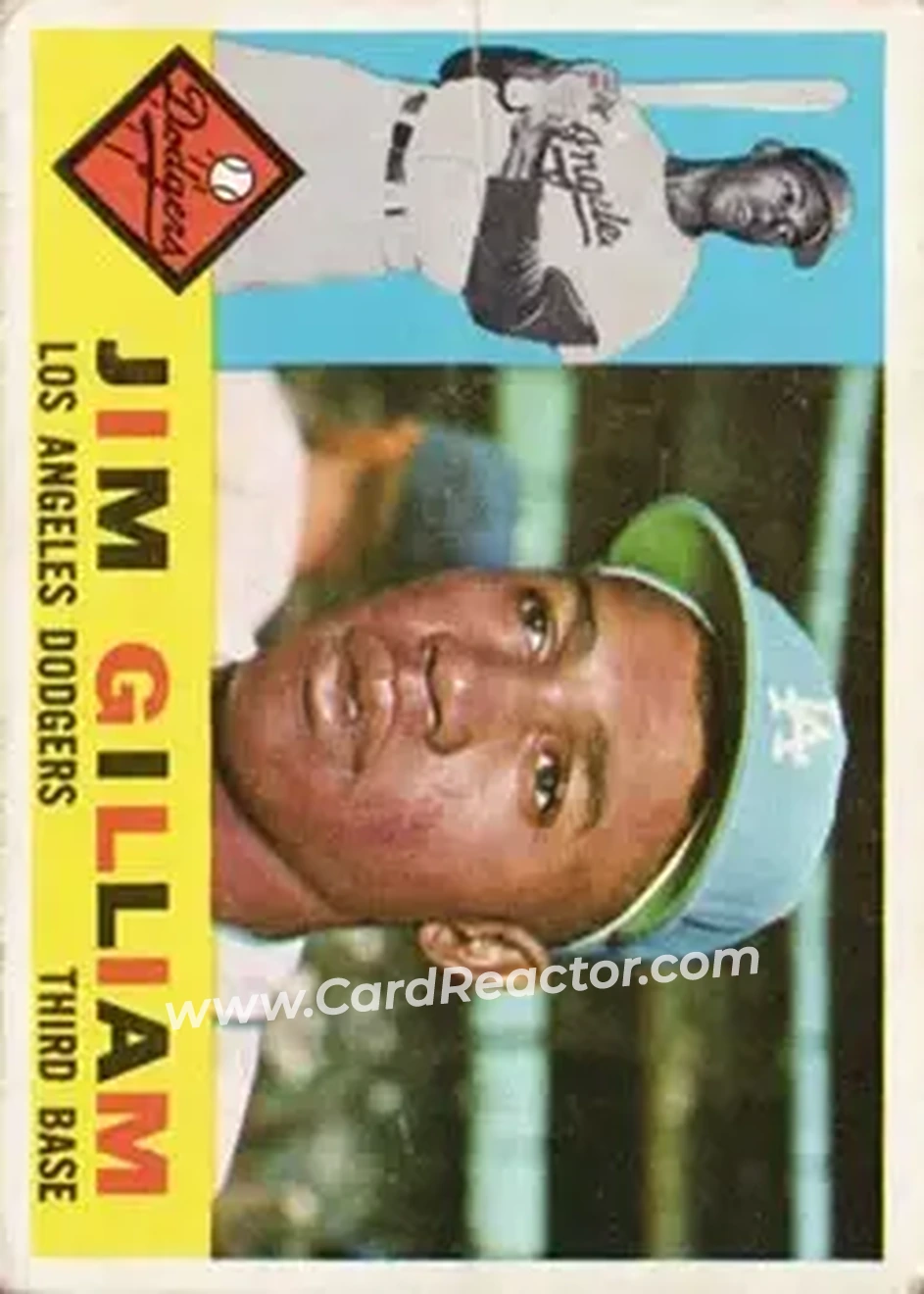 1960 Topps #255 - Jim Gilliam - Los Angeles Dodgers - Front 1960 Topps #255 - Jim Gilliam - Los Angeles Dodgers - Front