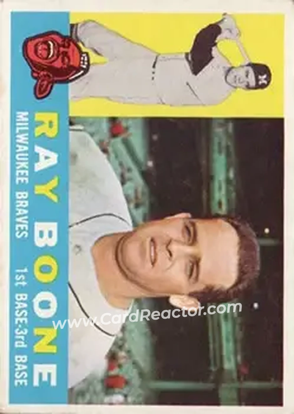 1960 Topps #281 - Ray Boone - Milwaukee Braves - Front 1960 Topps #281 - Ray Boone - Milwaukee Braves - Front
