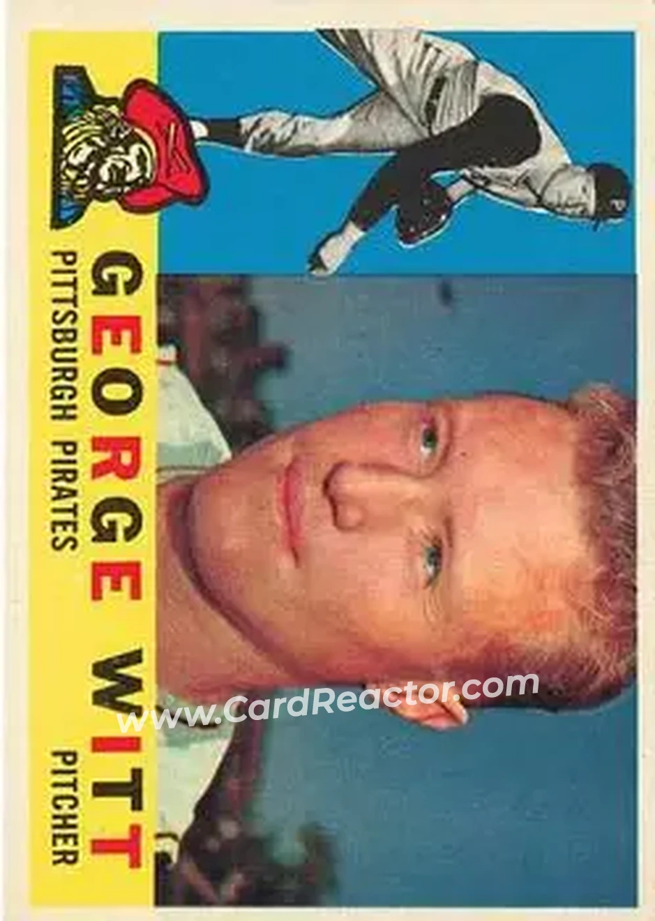 1960 Topps #298 - George Witt - Pittsburgh Pirates - Front 1960 Topps #298 - George Witt - Pittsburgh Pirates - Front
