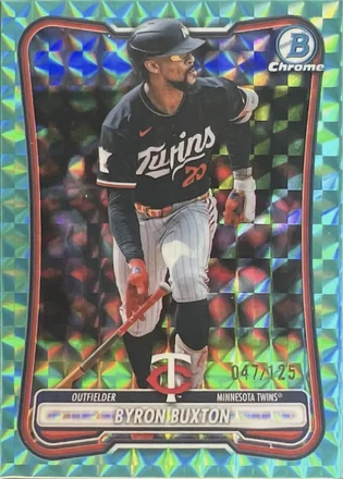2026 Bowman Chrome - Aqua Geometric Refractor #4 - Byron Buxton - Minnesota Twins