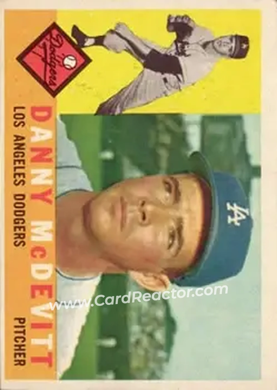1960 Topps #333 - Danny McDevitt - Los Angeles Dodgers - Front 1960 Topps #333 - Danny McDevitt - Los Angeles Dodgers - Front