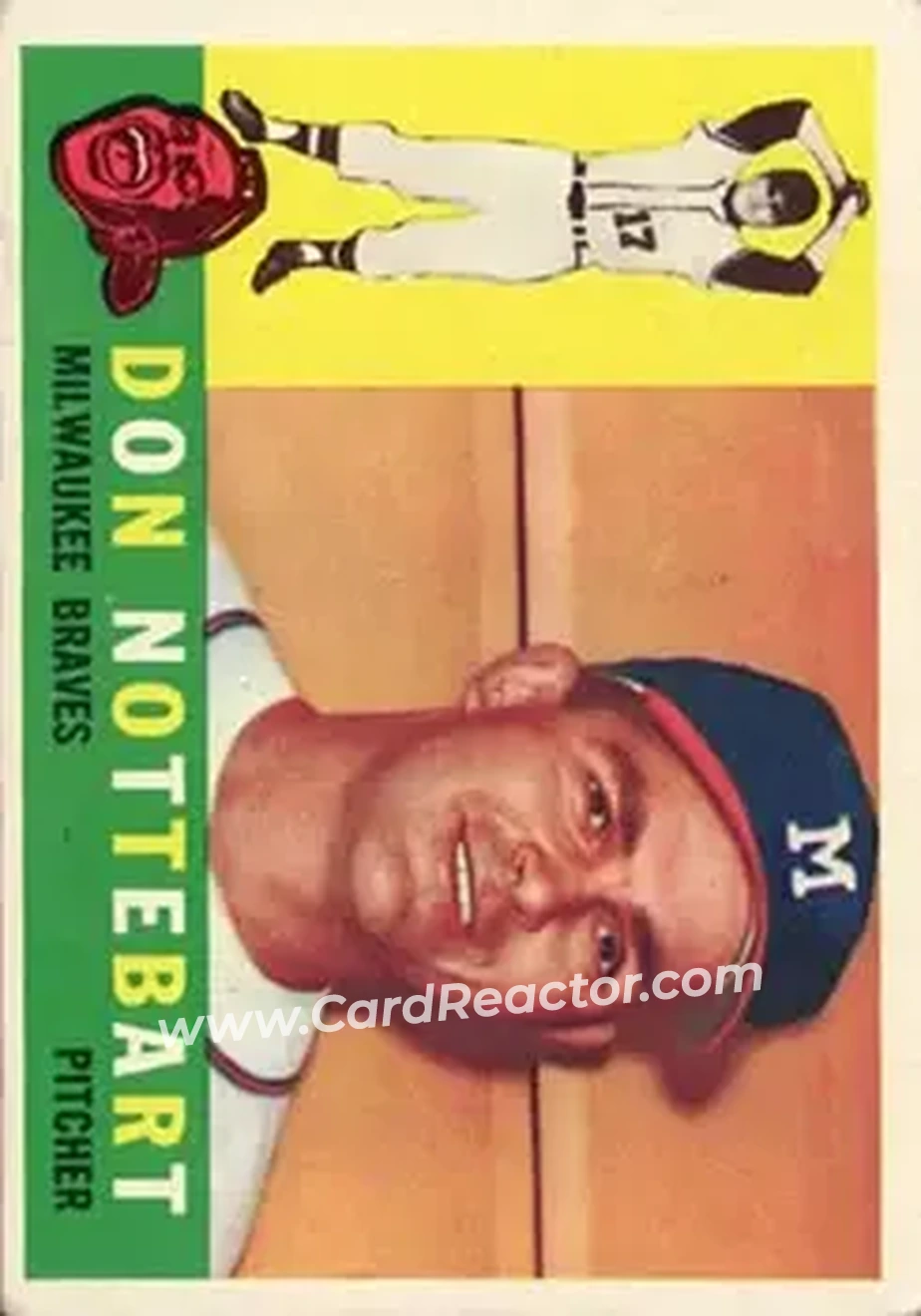 1960 Topps #351 - Don Nottebart - Milwaukee Braves - Front