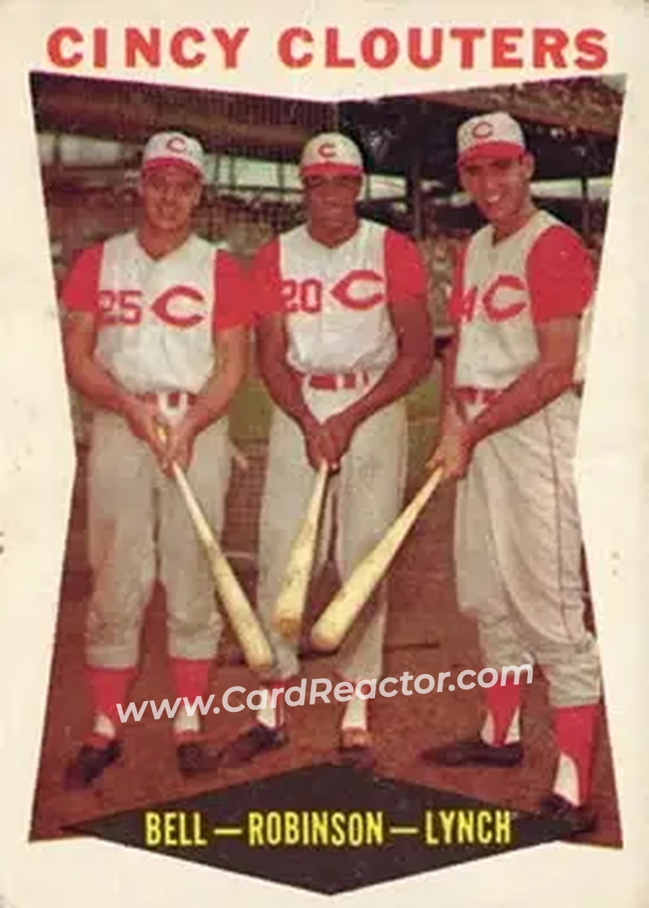 1960 Topps #352 - Cincy Clouters (Gus Bell - Frank Robinson - Jerry Lynch) CPC - Cincinnati Reds - Cincinnati Reds - Front