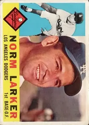 1960 Topps #394 - Norm Larker - Los Angeles Dodgers 1960 Topps #394 - Norm Larker - Los Angeles Dodgers
