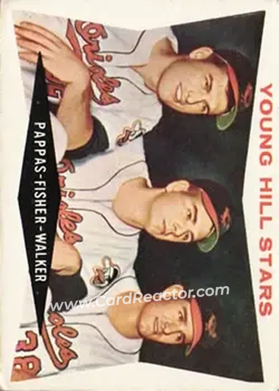 1960 Topps #399 - Young Hill Stars (Milt Pappas - Jack Fisher - Jerry Walker) CPC, VAR - Baltimore Orioles - Baltimore Orioles - Front