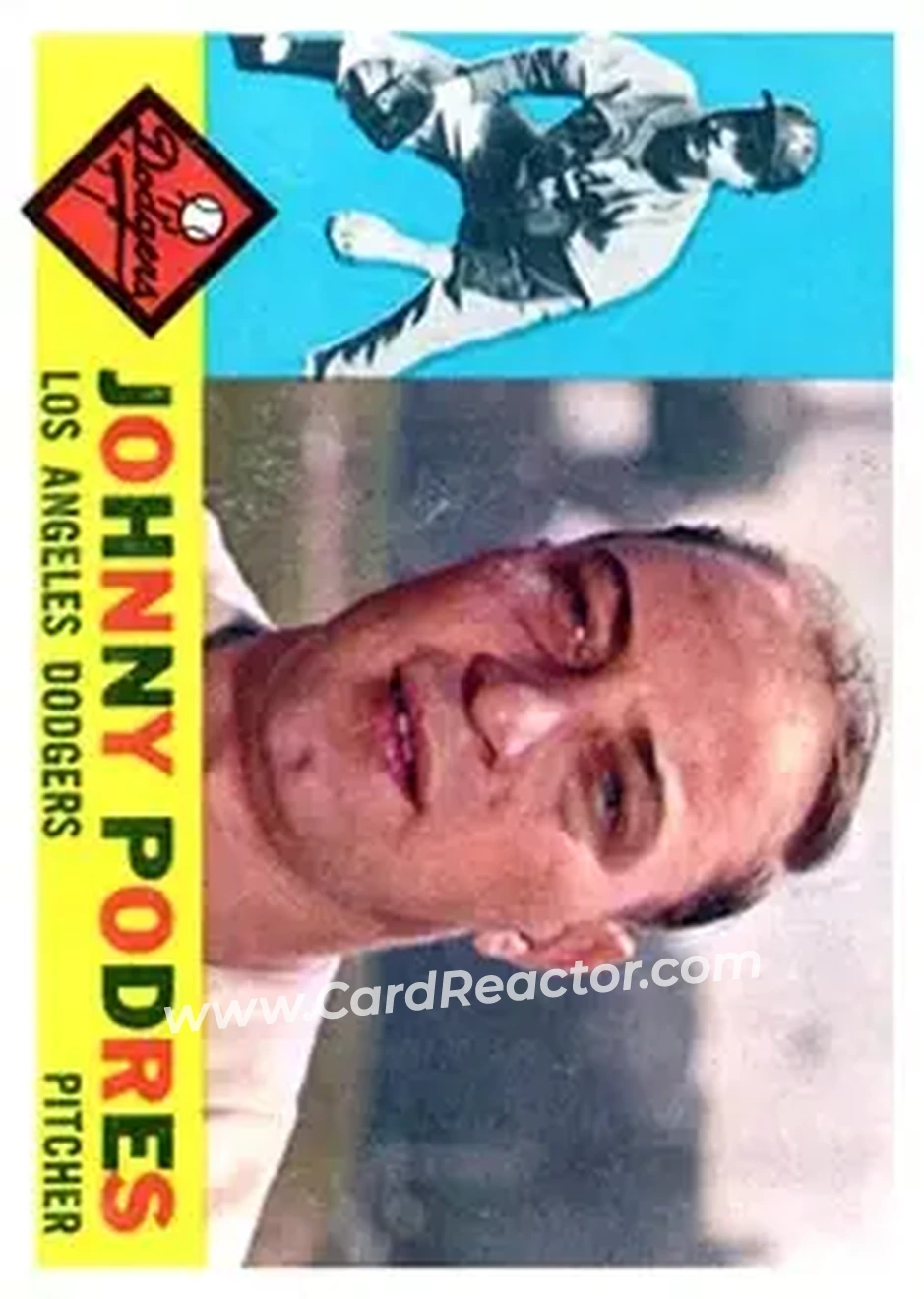 1960 Topps #425 - Johnny Podres - Los Angeles Dodgers - Front