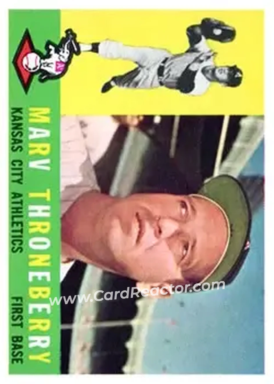 1960 Topps #436 - Marv Throneberry - Kansas City Athletics - Front 1960 Topps #436 - Marv Throneberry - Kansas City Athletics - Front