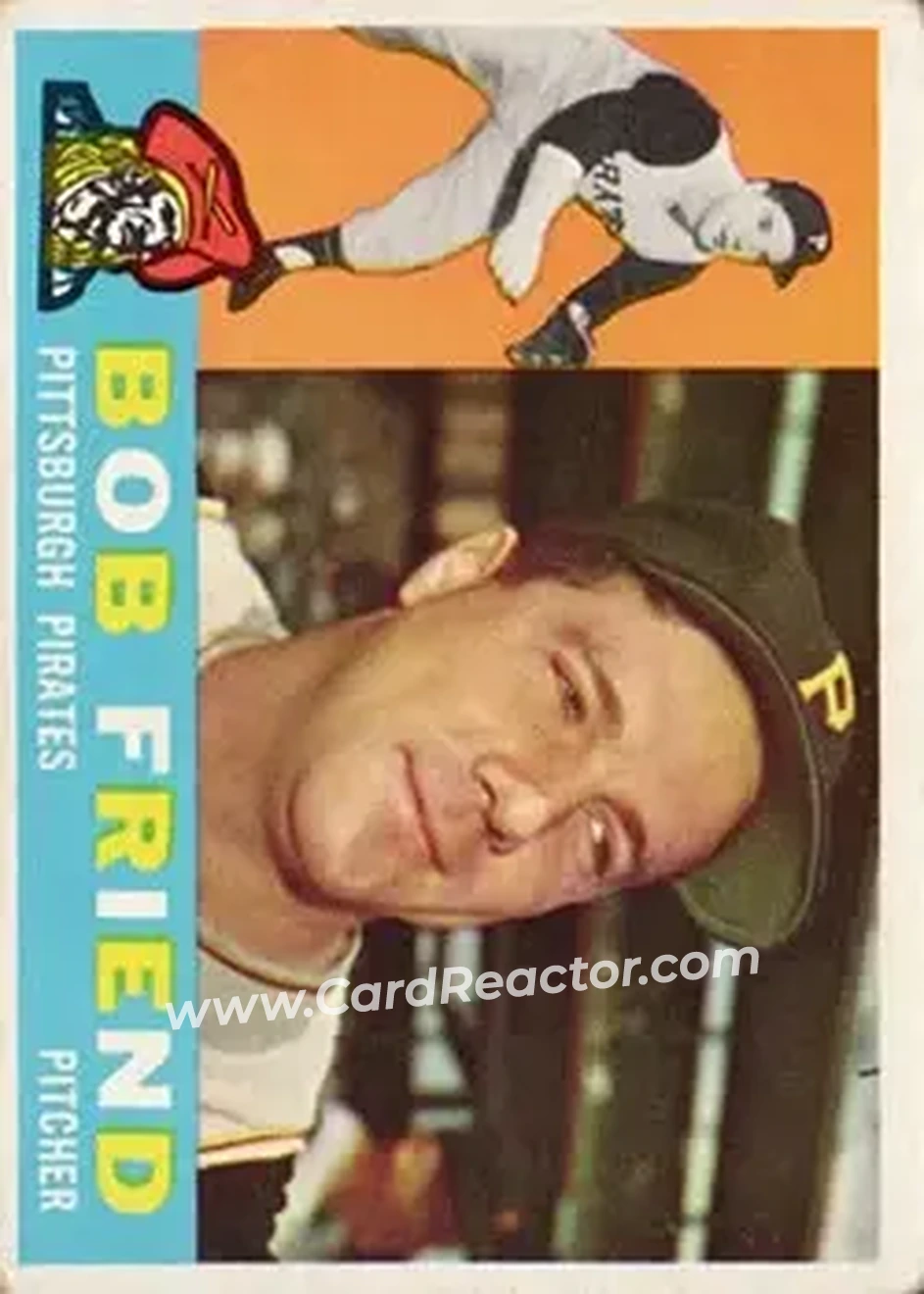 1960 Topps #437 - Bob Friend - Pittsburgh Pirates - Front 1960 Topps #437 - Bob Friend - Pittsburgh Pirates - Front