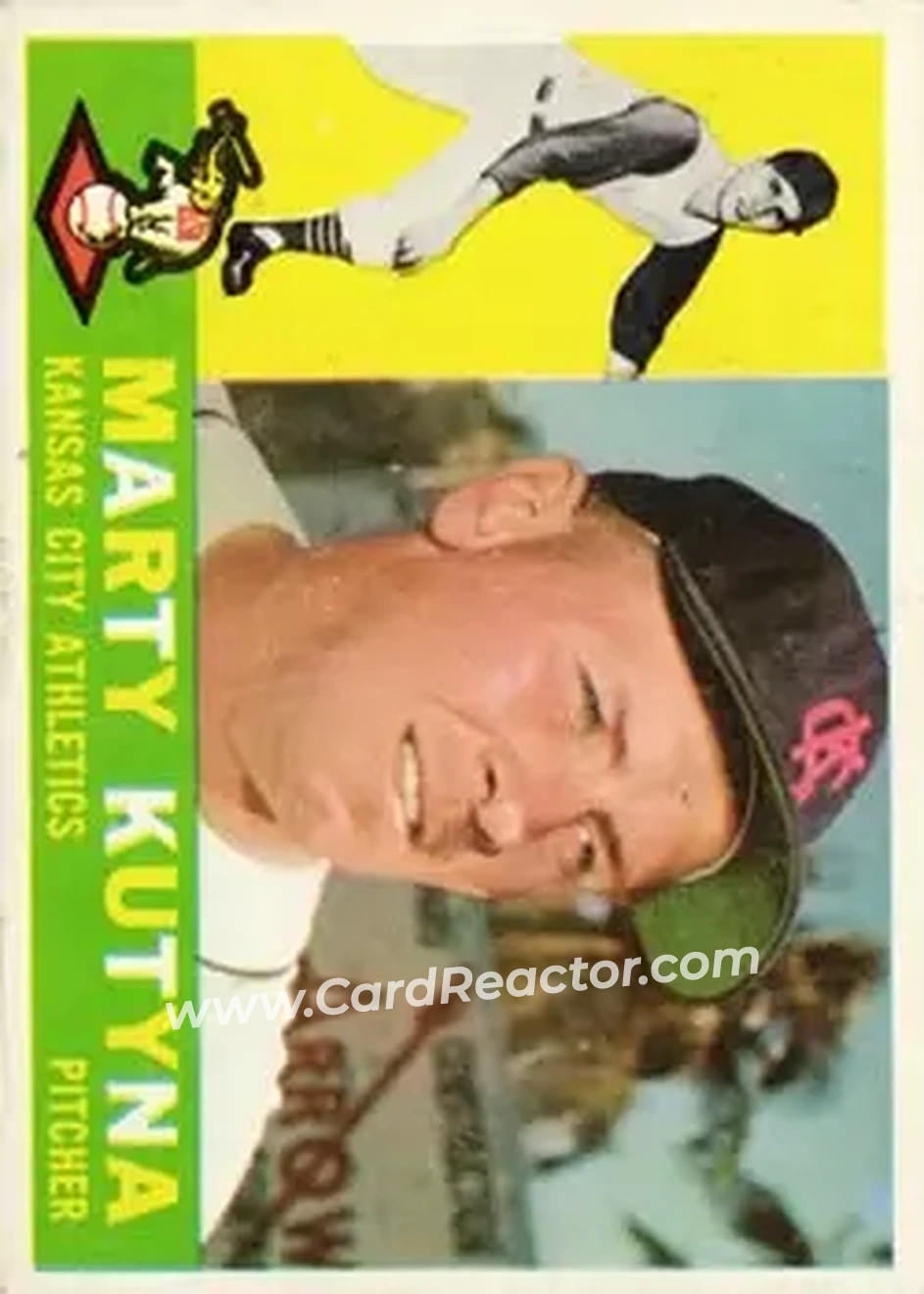1960 Topps #516 - Marty Kutyna - Kansas City Athletics - Front