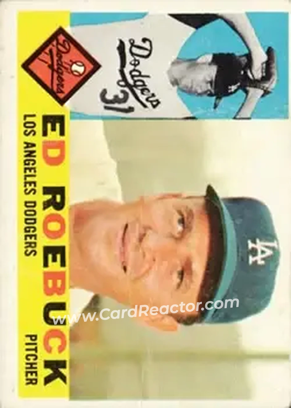 1960 Topps #519 - Ed Roebuck - Los Angeles Dodgers - Front 1960 Topps #519 - Ed Roebuck - Los Angeles Dodgers - Front