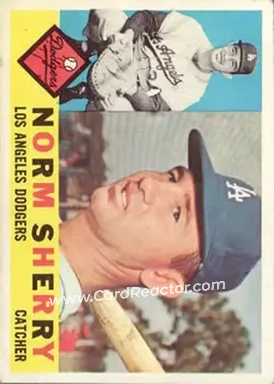 1960 Topps #529 - Norm Sherry - Los Angeles Dodgers - Front 1960 Topps #529 - Norm Sherry - Los Angeles Dodgers - Front
