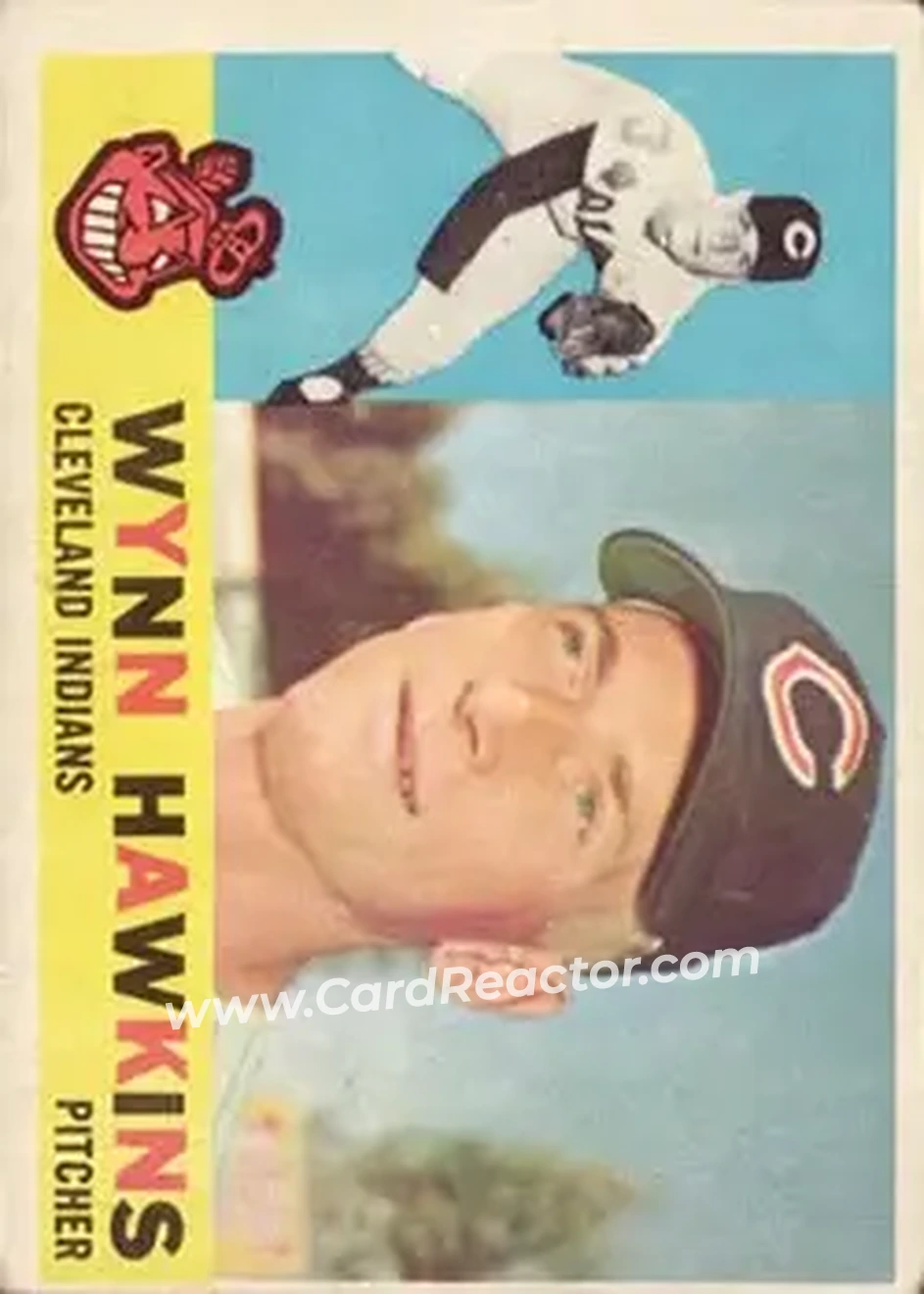 1960 Topps #536 - Wynn Hawkins - Cleveland Indians - Front 1960 Topps #536 - Wynn Hawkins - Cleveland Indians - Front