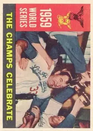 1960 Topps #391 - 1959 World Series - The Champs Celebrate WS, VAR - Los Angeles Dodgers - Los Angeles Dodgers