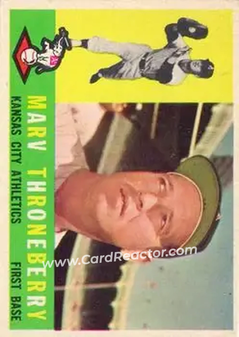 1960 Topps #436 - Marv Throneberry - Kansas City Athletics - Front 1960 Topps #436 - Marv Throneberry - Kansas City Athletics - Front