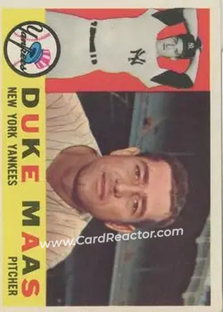 1960 Topps #421 - Duke Maas - New York Yankees - Front 1960 Topps #421 - Duke Maas - New York Yankees - Front