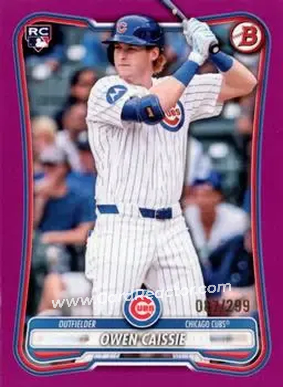 2026 Bowman - Fuchsia #62 - Owen Caissie - Chicago Cubs - Front