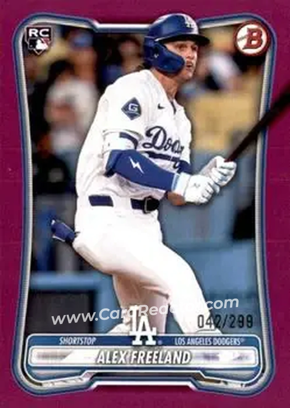 2026 Bowman - Fuchsia #70 - Alex Freeland - Los Angeles Dodgers - Front 2026 Bowman - Fuchsia #70 - Alex Freeland - Los Angeles Dodgers - Front