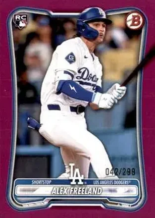 2026 Bowman - Fuchsia #70 - Alex Freeland - Los Angeles Dodgers