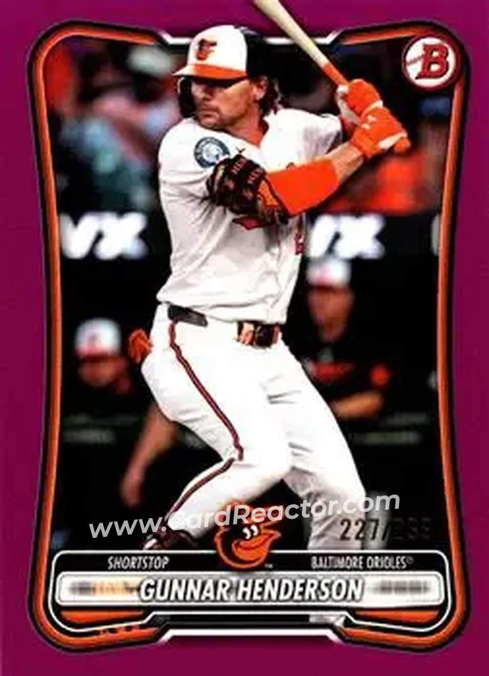 2026 Bowman - Fuchsia #73 - Gunnar Henderson - Baltimore Orioles - Front
