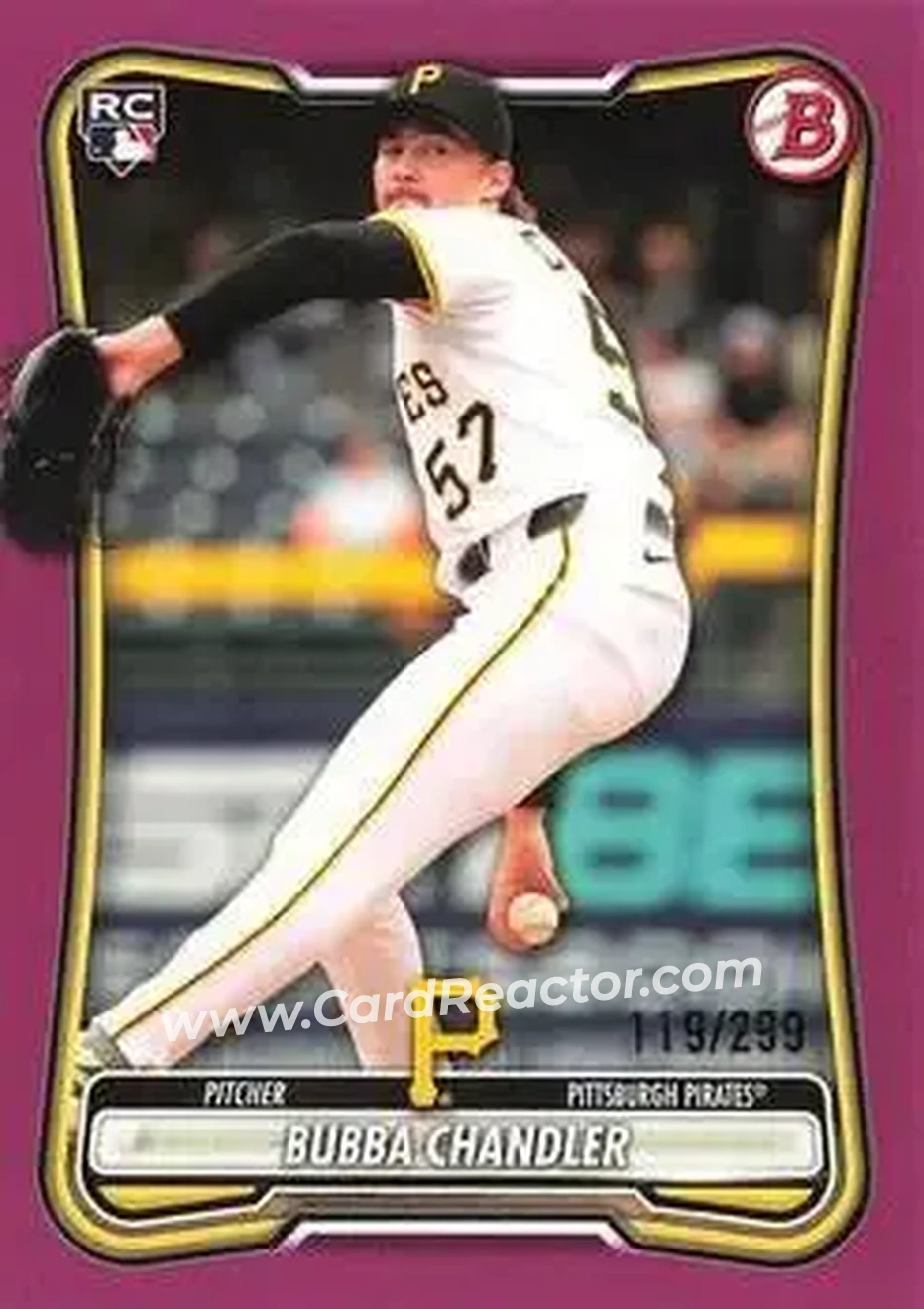 2026 Bowman - Fuchsia #83 - Bubba Chandler - Pittsburgh Pirates - Front
