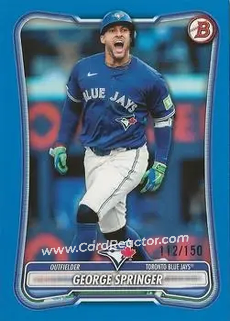 2026 Bowman - Blue #95 - George Springer - Toronto Blue Jays - Front