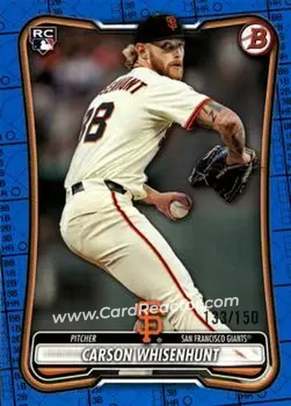 2026 Bowman - Blue Pattern #16 - Carson Whisenhunt - San Francisco Giants - Front