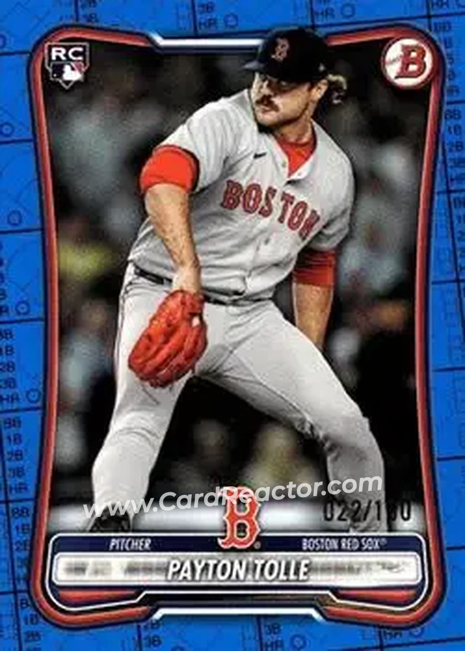 2026 Bowman - Blue Pattern #26 - Payton Tolle - Boston Red Sox - Front
