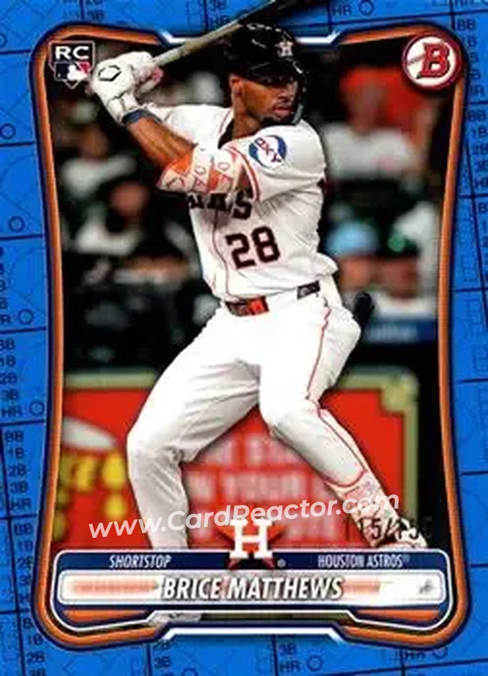 2026 Bowman - Blue Pattern #56 - Brice Matthews - Houston Astros - Front
