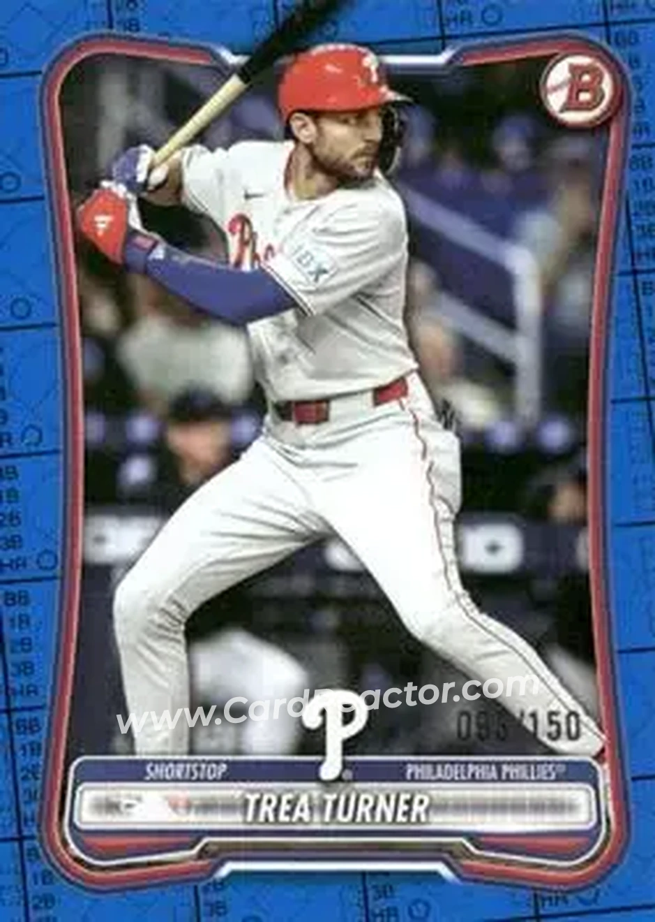 2026 Bowman - Blue Pattern #71 - Trea Turner - Philadelphia Phillies - Front