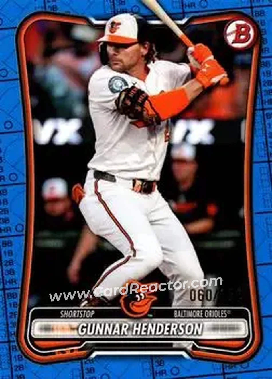 2026 Bowman - Blue Pattern #73 - Gunnar Henderson - Baltimore Orioles - Front