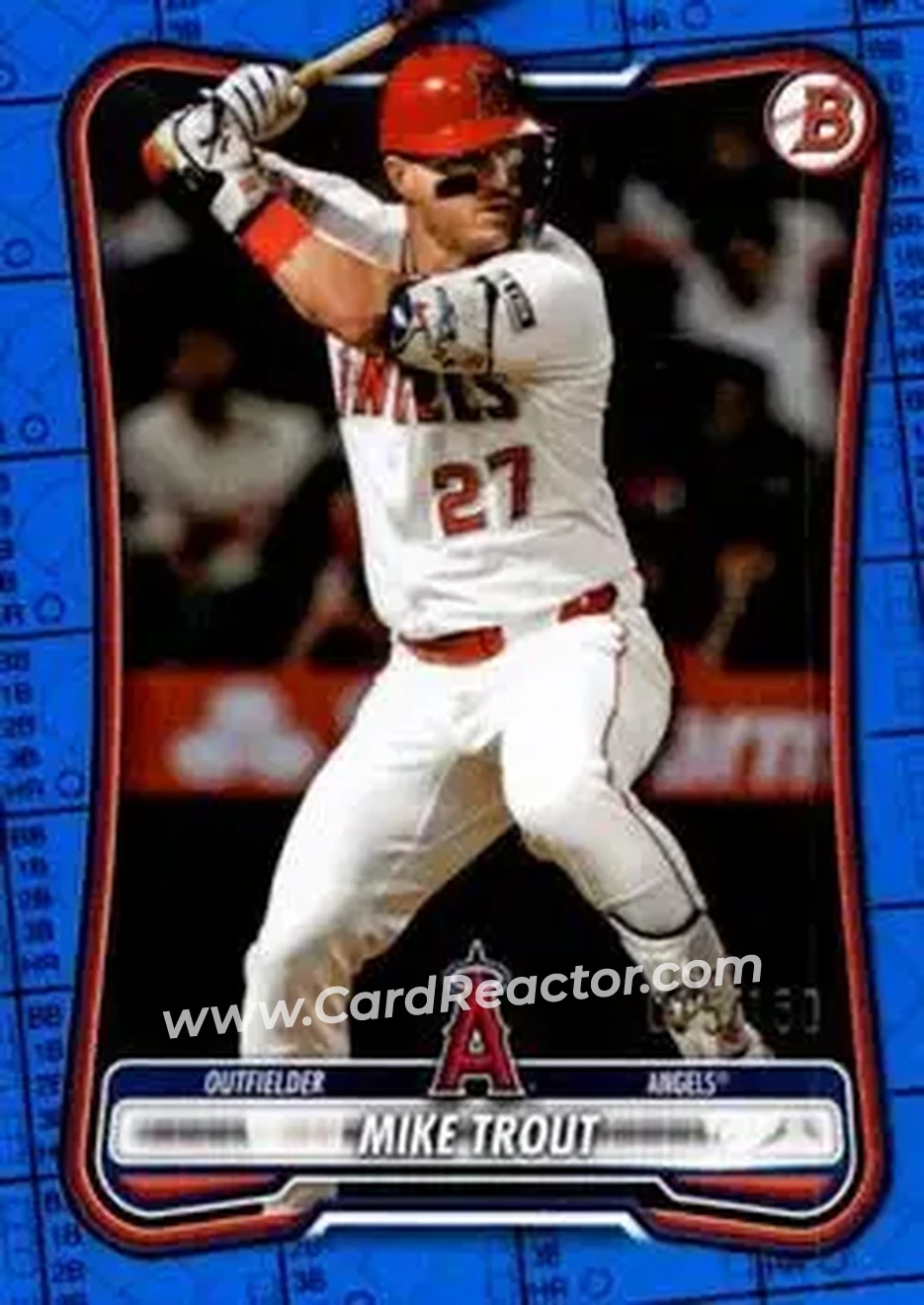 2026 Bowman - Blue Pattern #100 - Mike Trout - Los Angeles Angels - Front