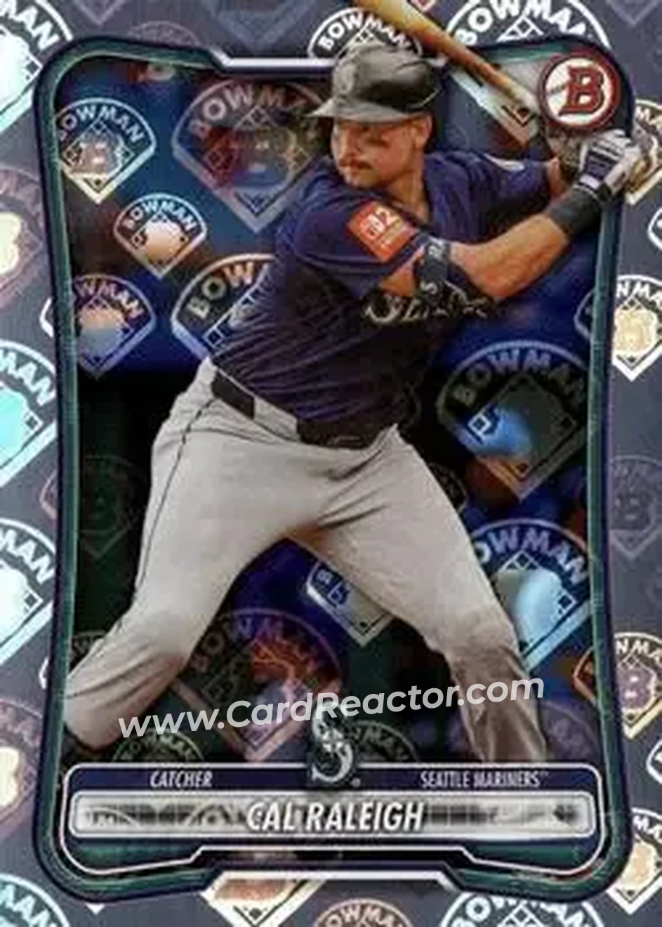 2026 Bowman - Bowman Logo Pattern #13 - Cal Raleigh - Seattle Mariners - Front