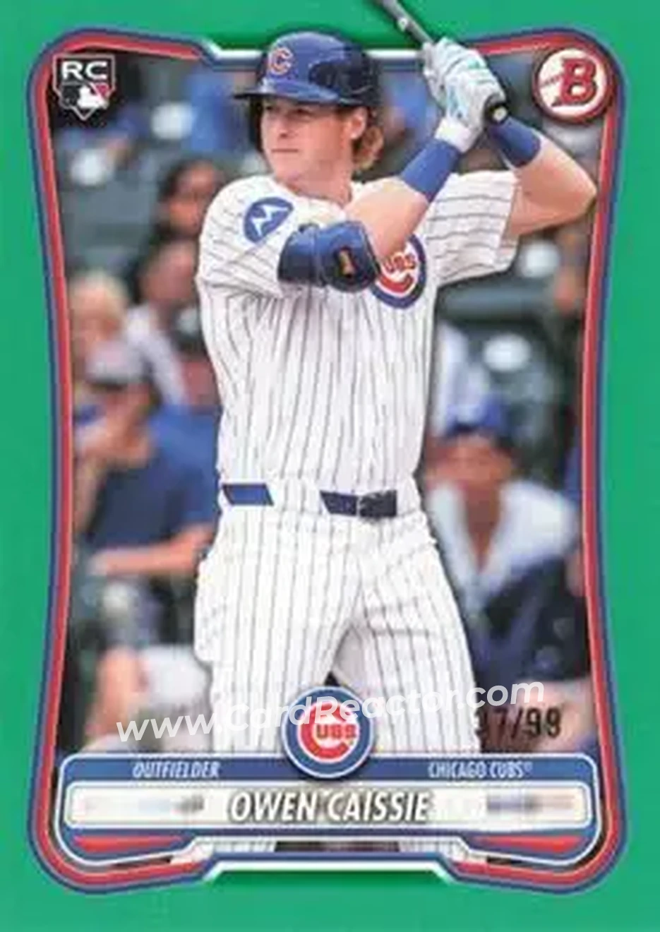 2026 Bowman - Green #62 - Owen Caissie - Chicago Cubs - Front 2026 Bowman - Green #62 - Owen Caissie - Chicago Cubs - Front