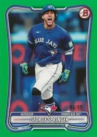 2026 Bowman - Green #95 - George Springer - Toronto Blue Jays