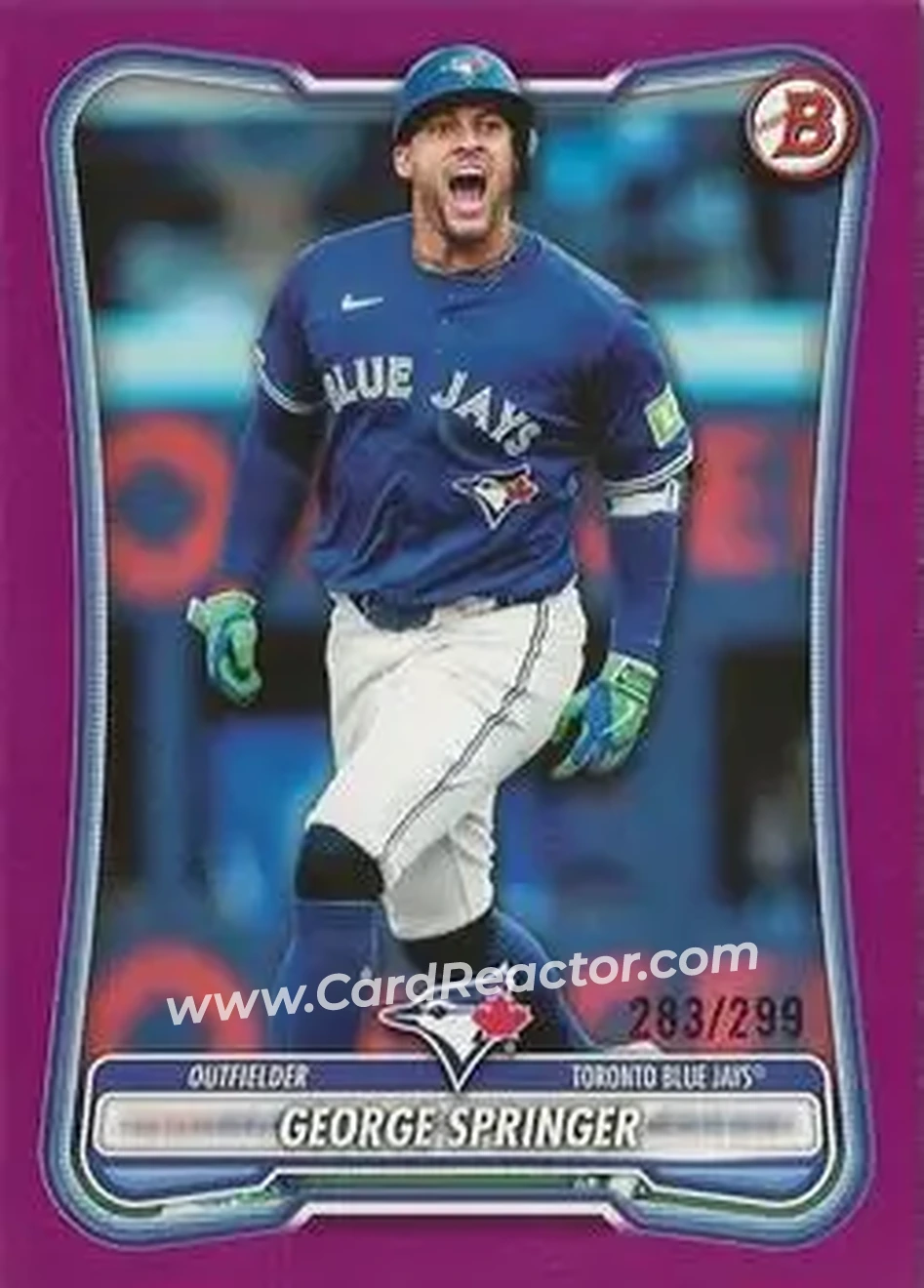 2026 Bowman - Fuchsia #95 - George Springer - Toronto Blue Jays - Front