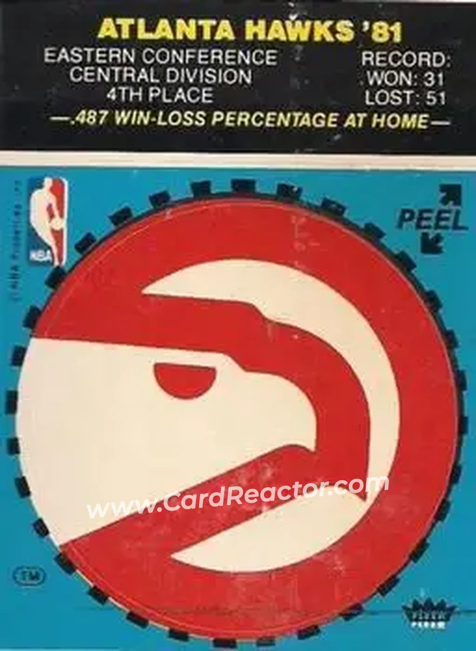 1981-82 Fleer NBA Team Stickers #NNO - (Blue) - Atlanta Hawks - Front