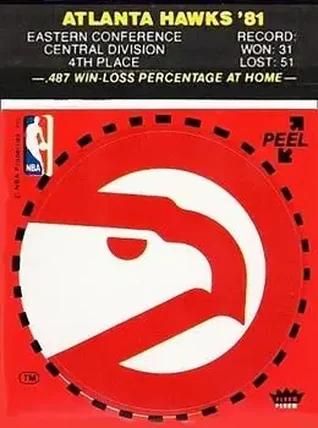 1981-82 Fleer NBA Team Stickers #NNO - (Red) - Atlanta Hawks