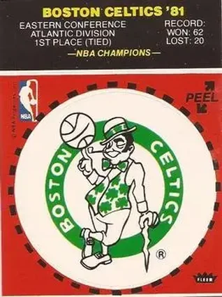 1981-82 Fleer NBA Team Stickers #NNO - (Red) - Boston Celtics