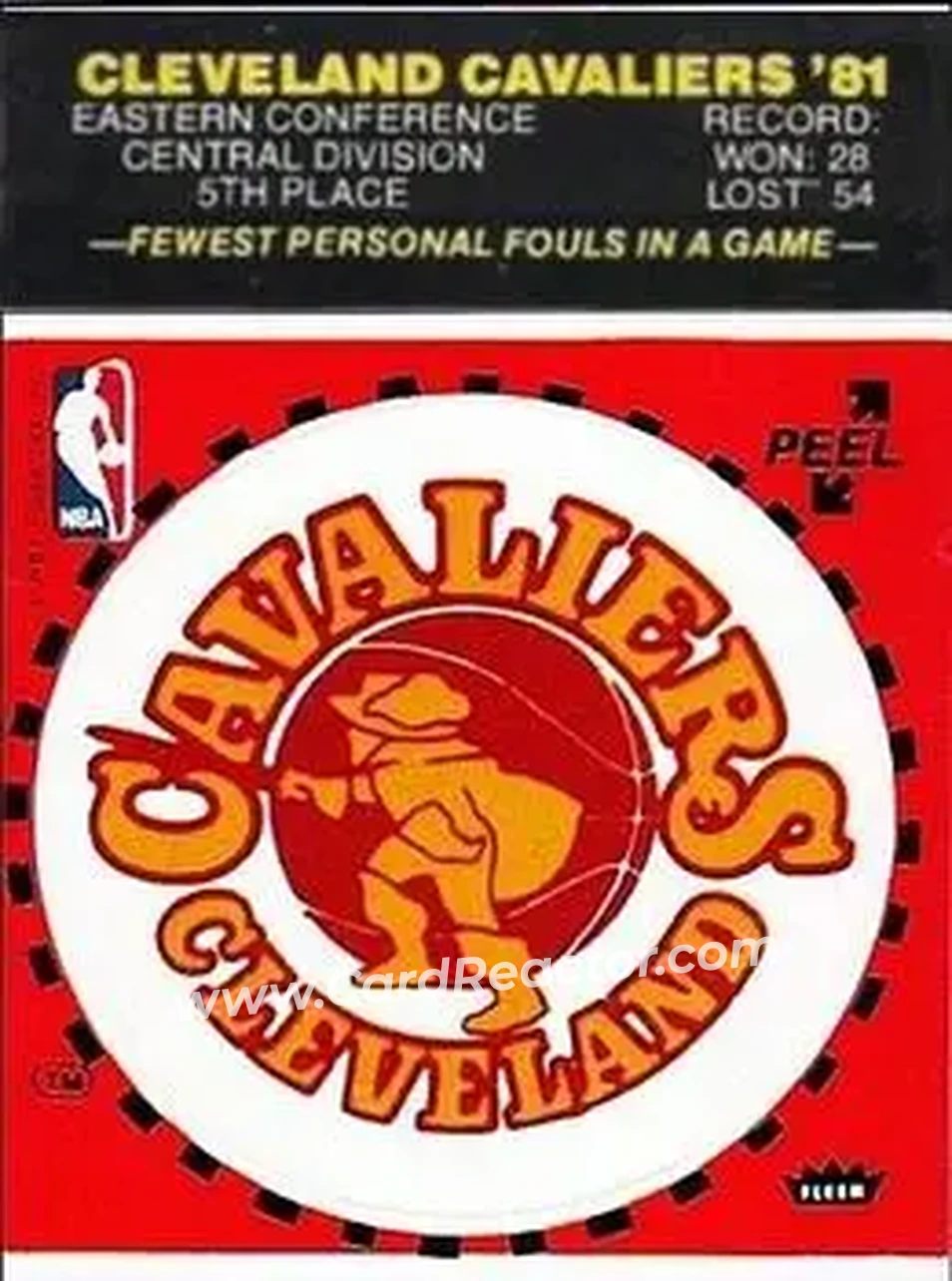 1981-82 Fleer NBA Team Stickers #NNO - (Red) - Cleveland Cavaliers - Front