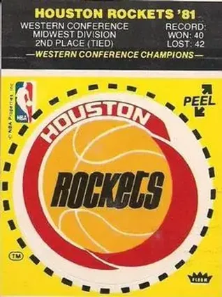 1981-82 Fleer NBA Team Stickers #NNO (Yellow)