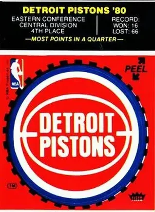 1980-81 Fleer NBA Team Stickers #1980 - (Red) - Detroit Pistons