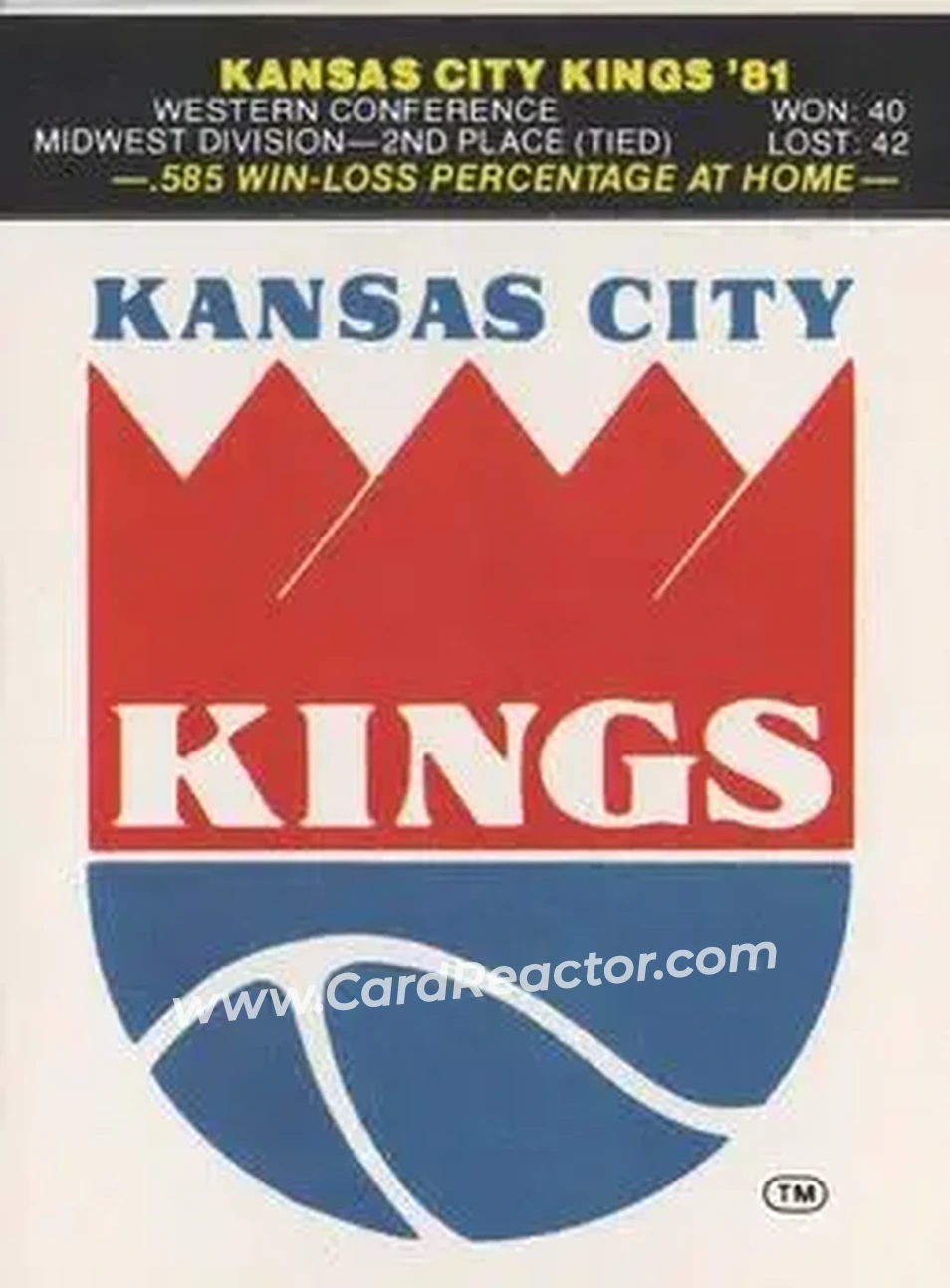 1981-82 Fleer NBA Team Stickers #NNO - Logo - Kansas City Kings - Front