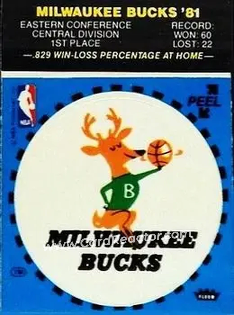 1981-82 Fleer NBA Team Stickers #NNO - (Blue) - Milwaukee Bucks - Front