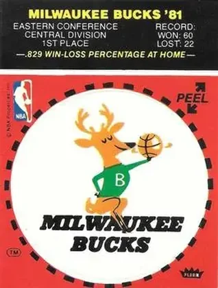 1981-82 Fleer NBA Team Stickers #NNO - (Red) - Milwaukee Bucks