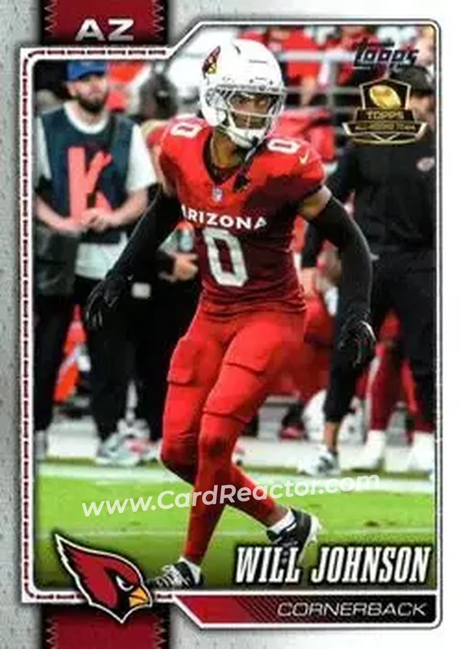 2026 Topps Flagship #6 - Will Johnson - Arizona Cardinals - Front
