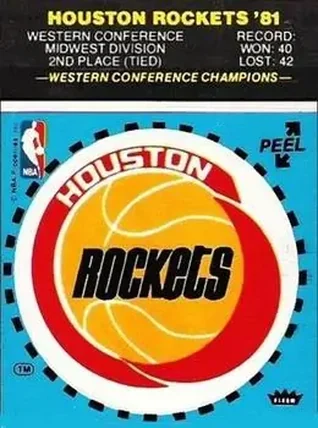 1981-82 Fleer NBA Team Stickers #NNO - (Blue) - Houston Rockets