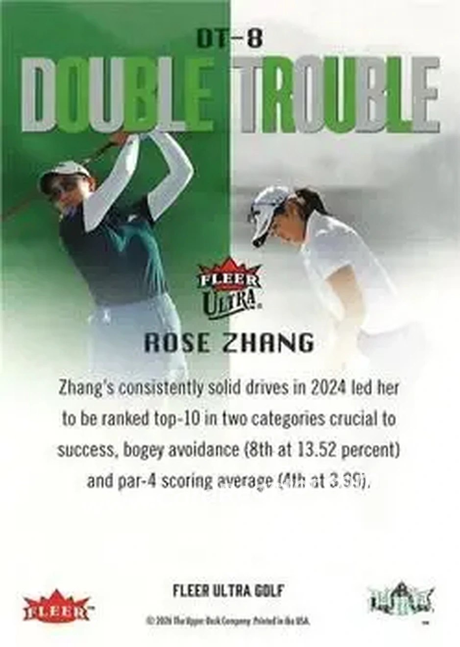 2026 Fleer Ultra - Double Trouble #DT-8 - Rose Zhang - Back