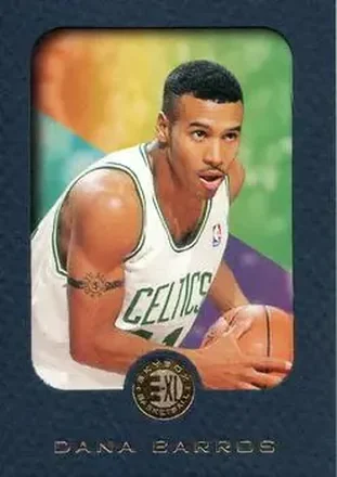 1995-96 SkyBox E-XL - Blue #4 - Dana Barros - Boston Celtics